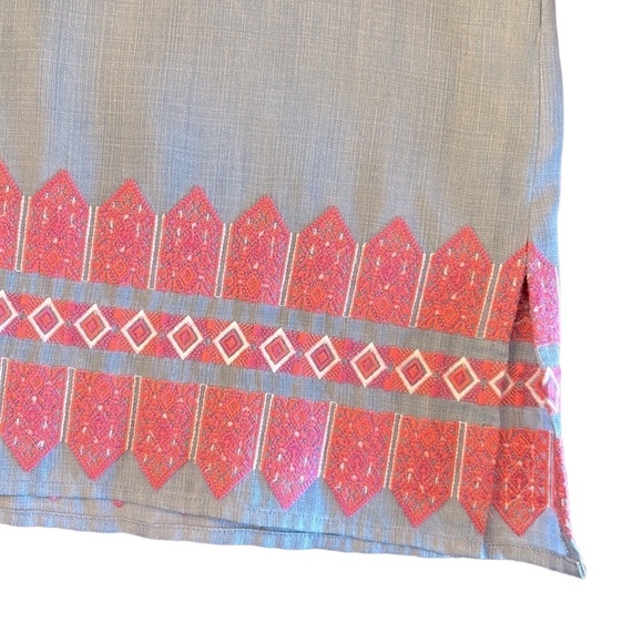 Cremieux Blue Embroidered Long Sleeve Tunic Top - Picture 4 of 8